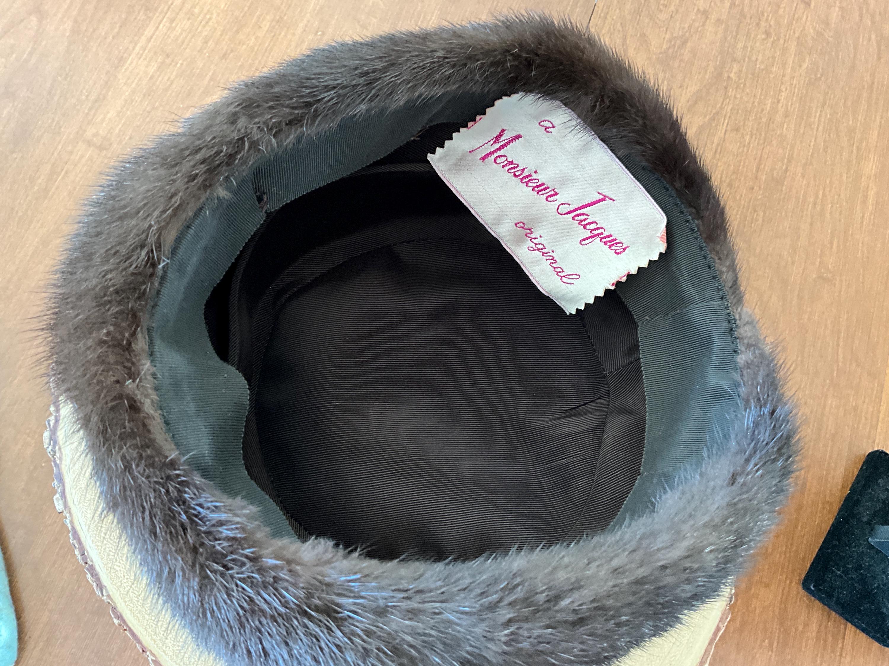 Vintage Monsieur Jacques 1950s Fox Fur Cossack Toque Hat MC Old Money Mob Wives Vintage Rabbit Fur Cossack Hat, Cloche Hat, Vintage Fur  main image 4
