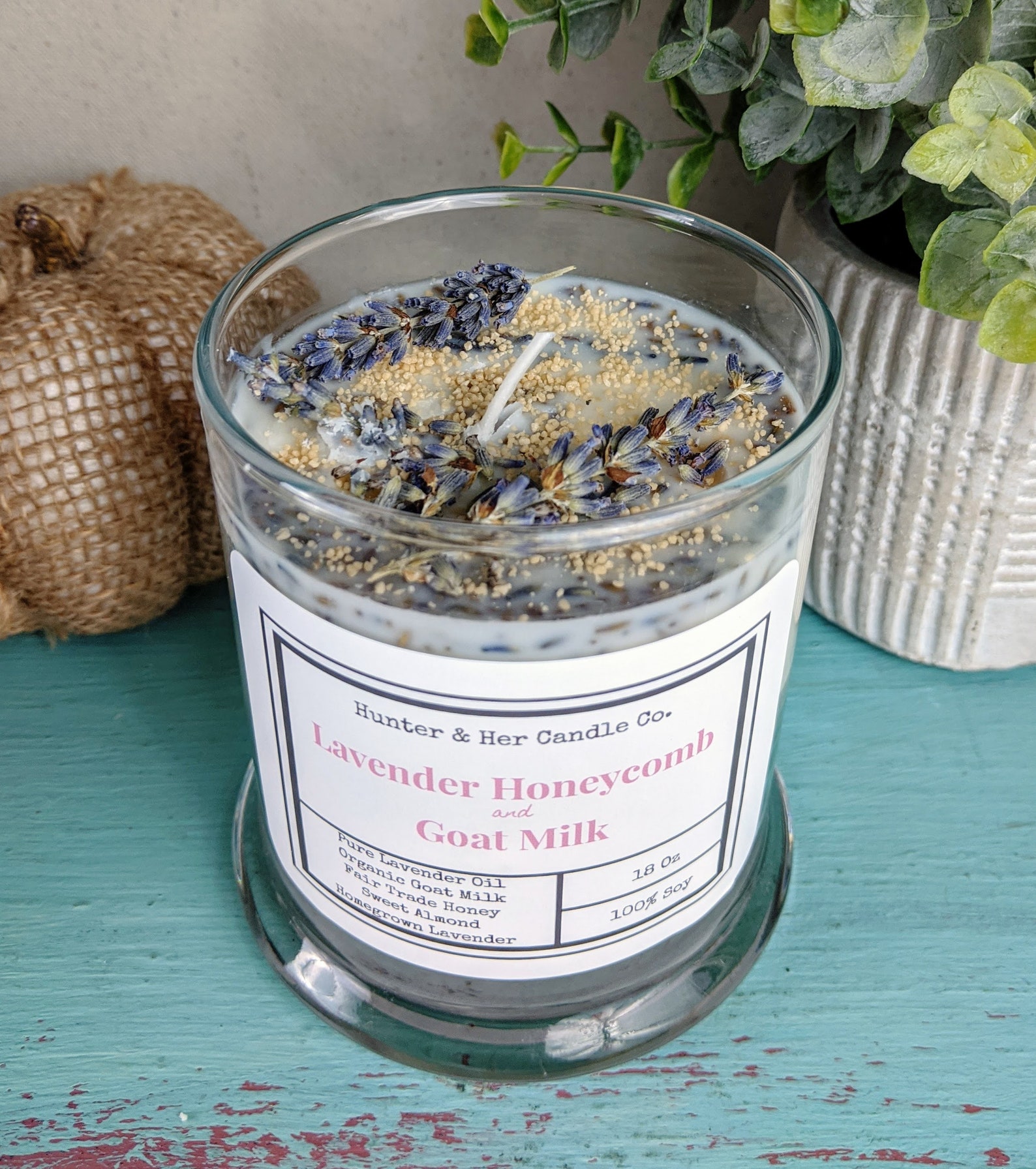 Lavender Mint Goat Milk Candle Large Big candle Etsy