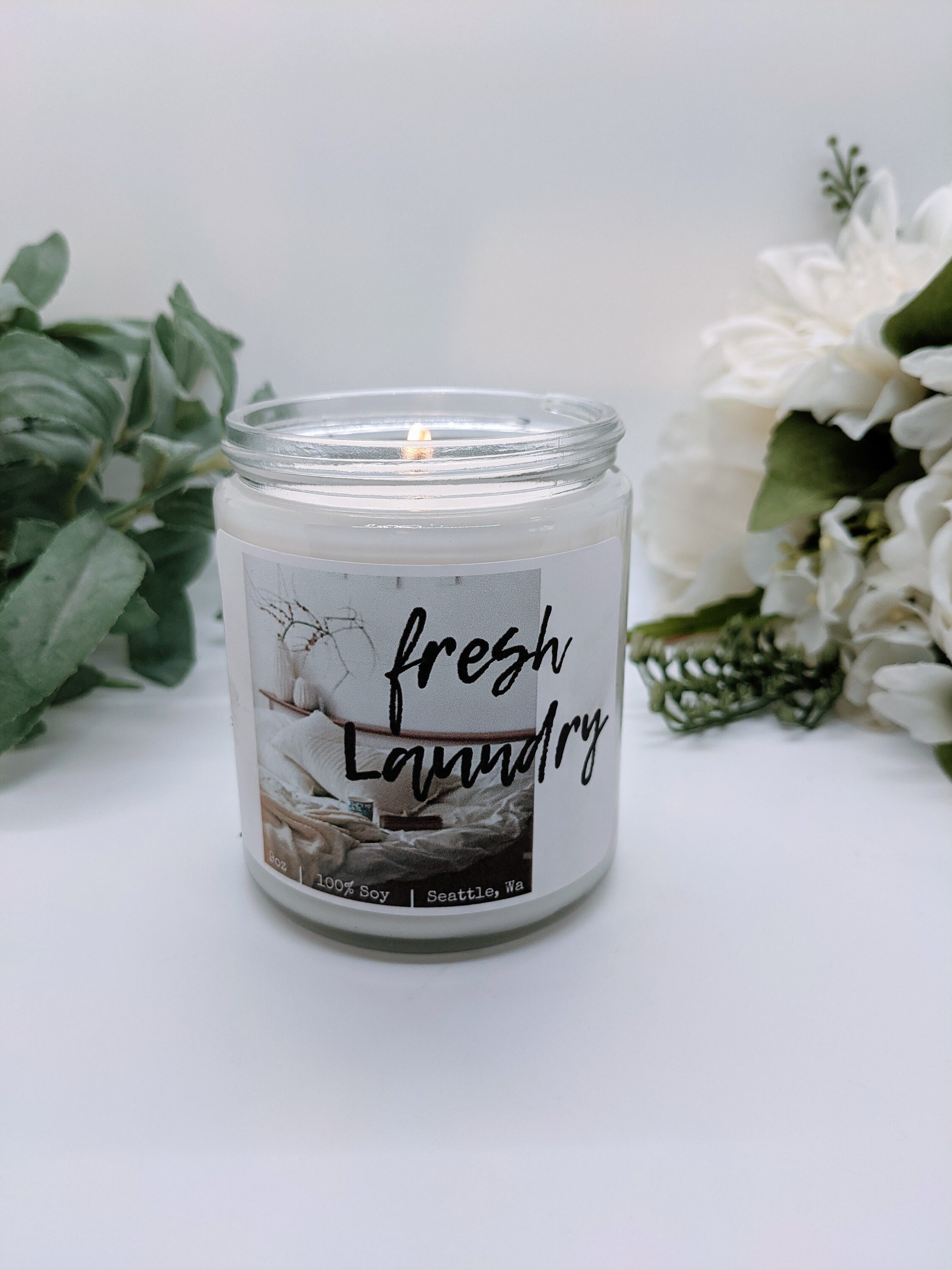 Fresh Laundry Candle Clean Sheets Fresh linen candle Etsy