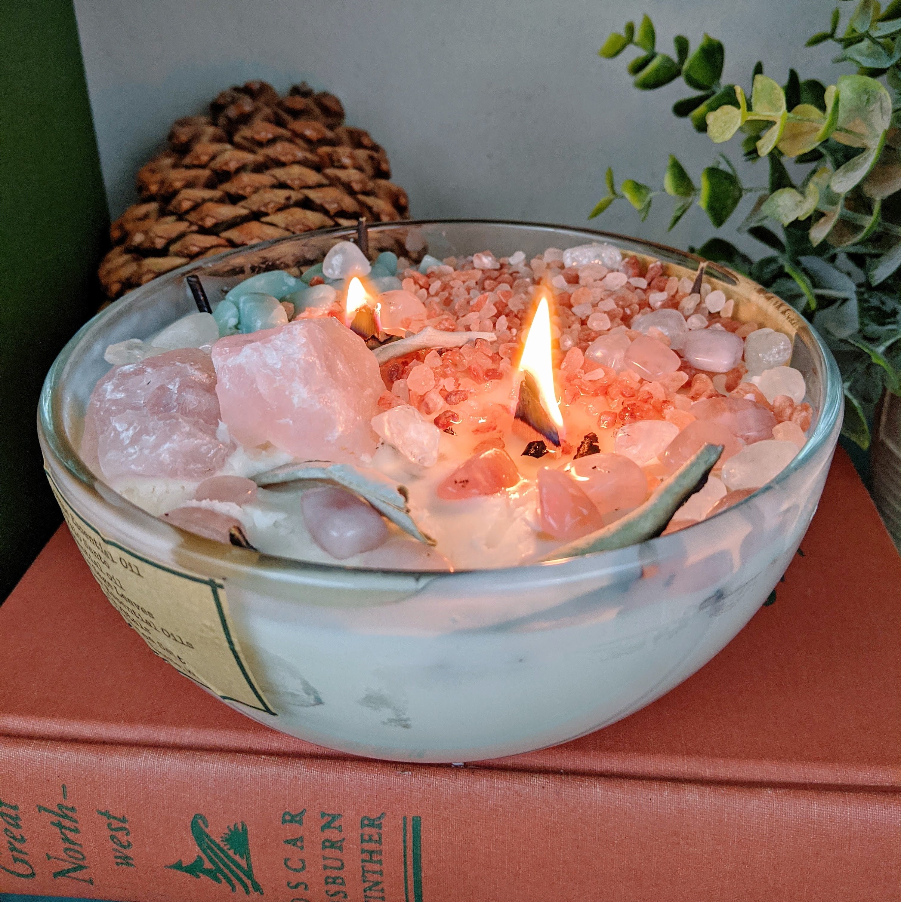 XL Healing Bowl Candle Extra Large Candle Flickering wick Etsy