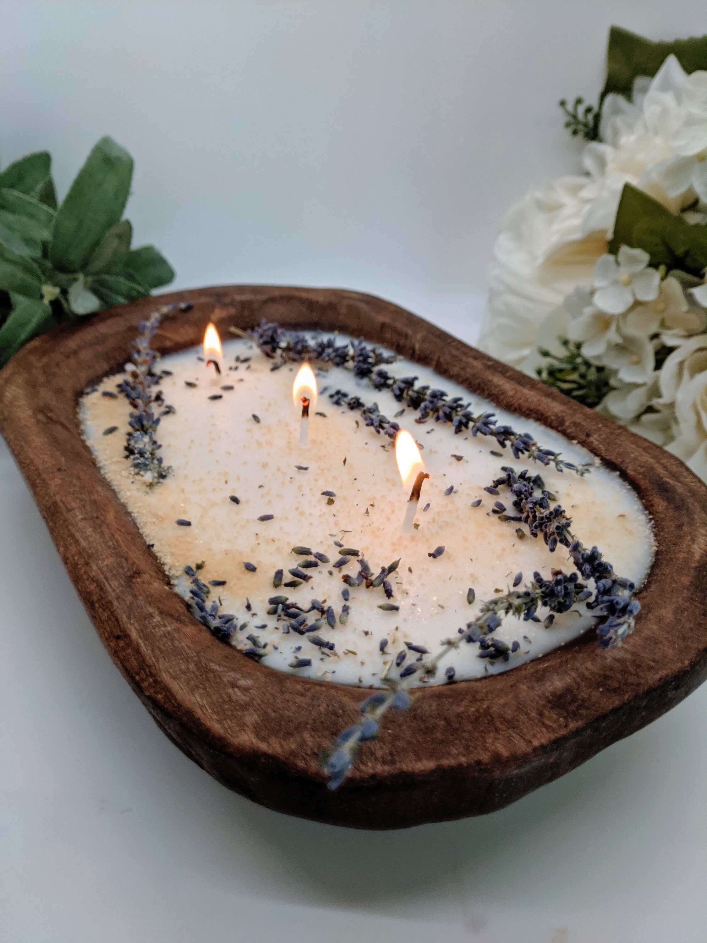 Lavender Dough Bowl Candle Dough Bowl Lavender Etsy