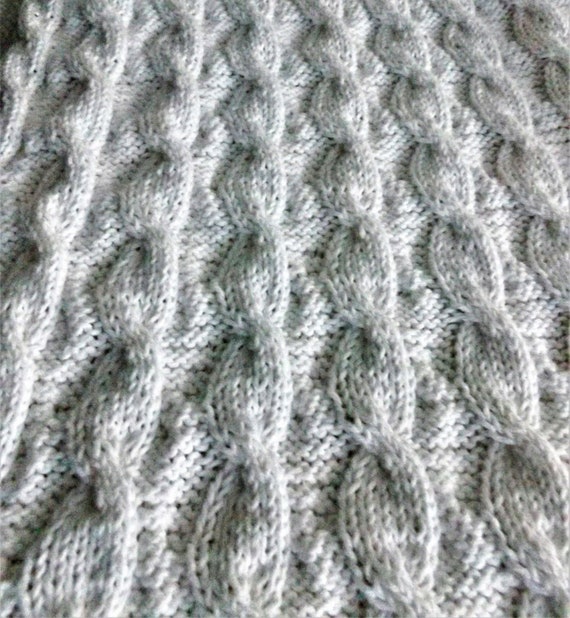 Reversible cable knit blanket pattern