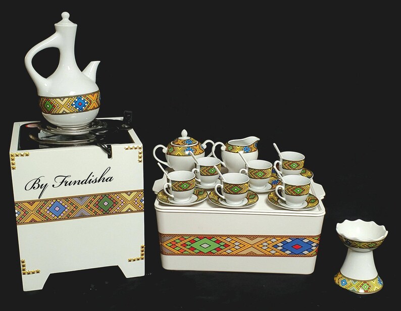 Ethiopian Eritrean Coffee Cups Jebena Burner Set Saba or Tibeb Etsy
