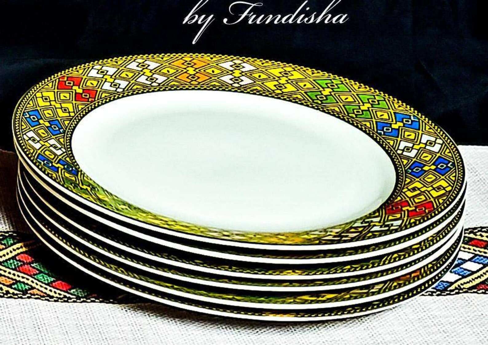 Ethiopian/Eritrean Porcelain 6Pieces Dinner Plates Set Etsy