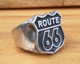 Details about Men's Route 66 Motorcycle Biker Ring Stainless Steel Interstate 66 Ring Jewelry! Details about Men's Route 66 Motorcycle Biker Ring Stainless Steel Interstate 66 Ring Jewelry!