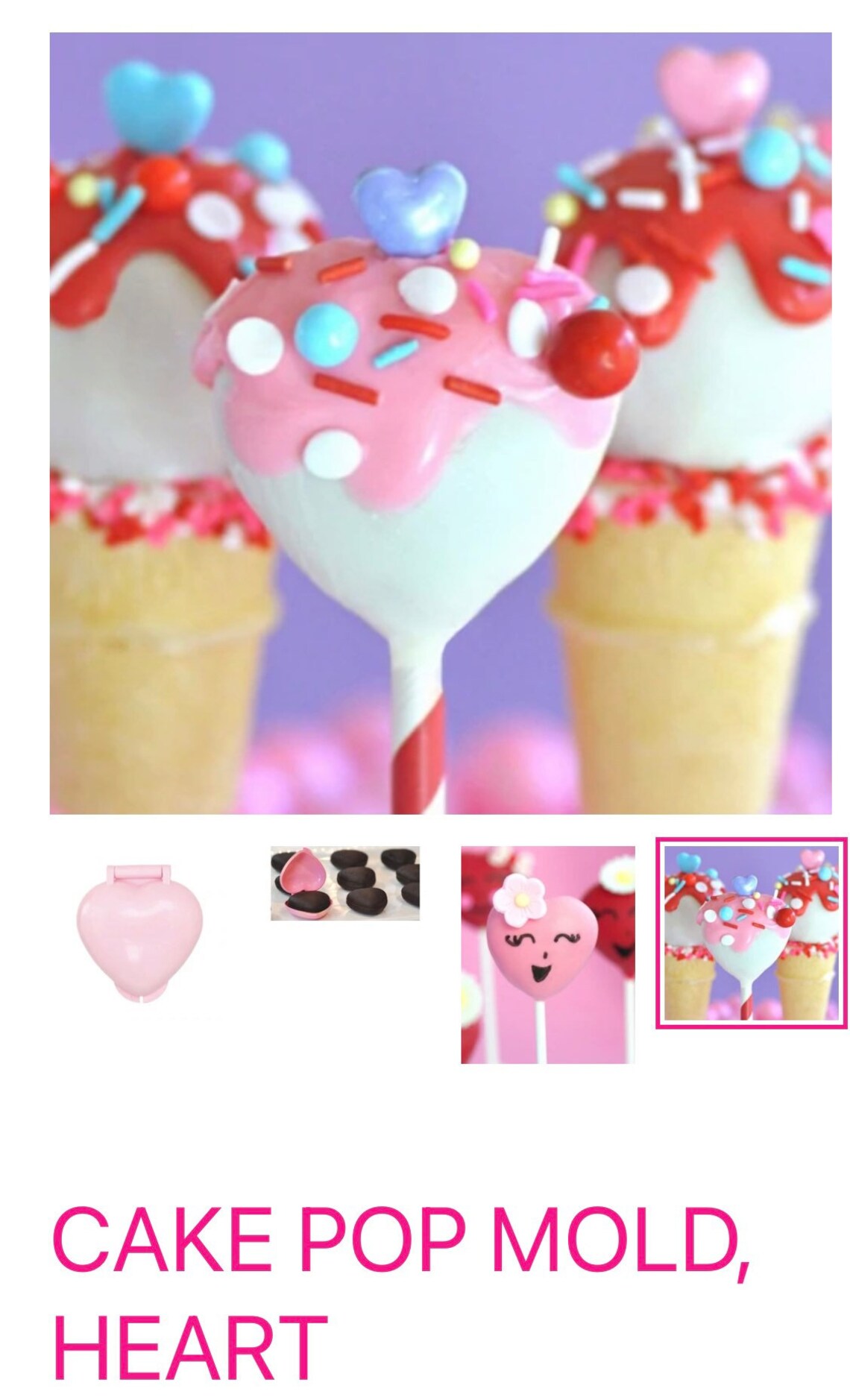 Heart Cake Pop Mold Etsy