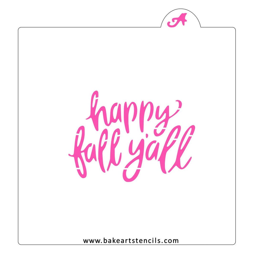 Bakeart Happy Fall Yall Stencil - Etsy