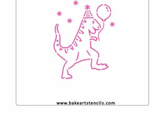 BakeArt Geburtstags-Dinosaurier-PYO-Cookie-Schablone