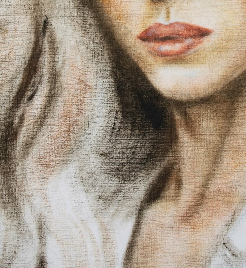 Blond Woman Portrait Oil Painting Technique of Dry Brush Oil Etsy