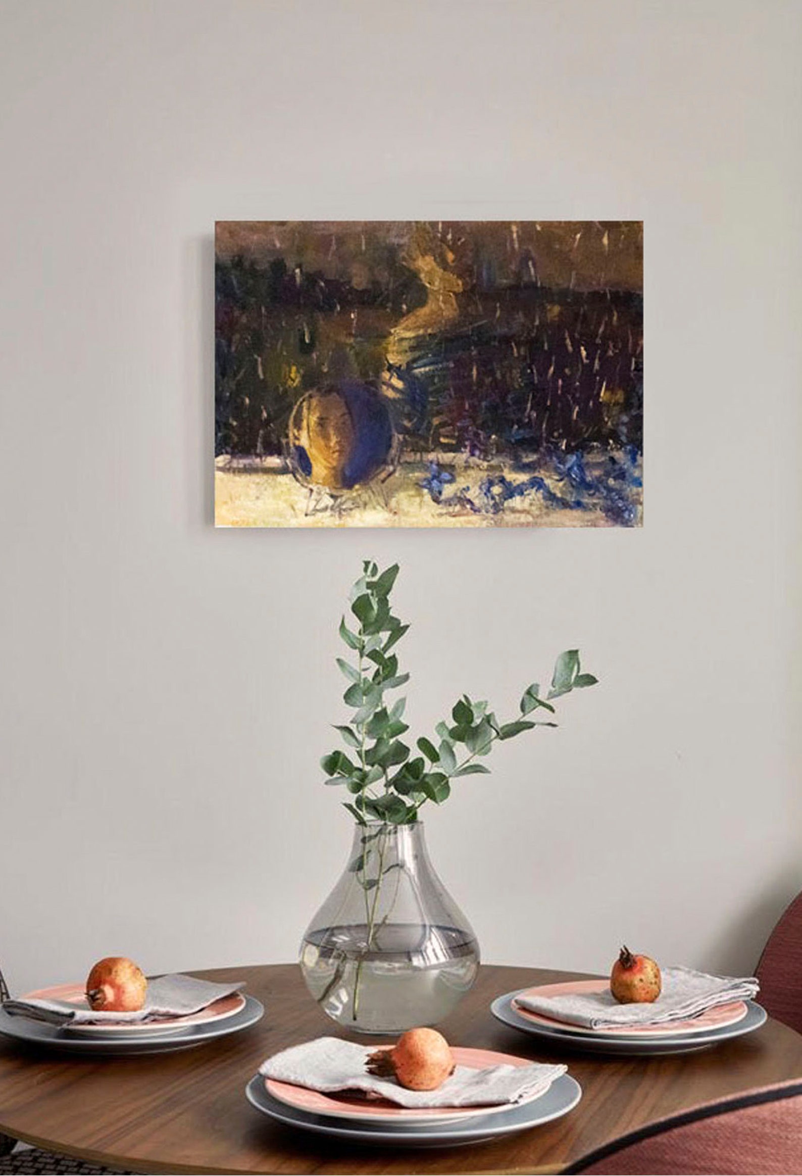 Original Oil Painting on Cardboard Evening Reflection of a Etsy