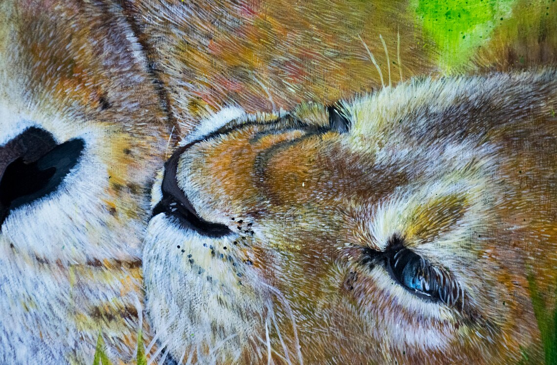 Живопись диких животных Картина Акрилом на Холсте Пейзаж со 8 — изображение