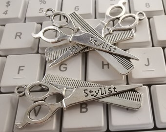 Hair Stylist Charms Etsy