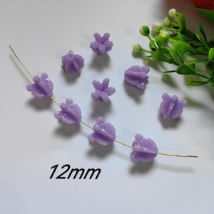 12x12mm Composite Resin Coral Flower Beads, Purple Hawaiian Crown Flower Beads. Flower for Making Garlands, 20 - 500pcs Optional,  B750