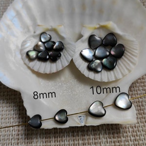 5-50 stuks parelmoer hartkralen, liefdevolle hartschelpkralen, 8 mm 10 mm 12 mm dweil schelp hartvormige kralen, gat 0,6 mm, bevindingen, B224