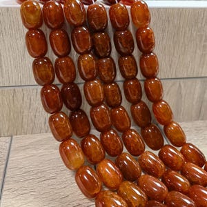 Smooth Crack Barrel Agate Beads, Brown Agate Beads, 13x18mm Chunky Barrel Agate Beads, Hole 1.5 mm, 22 Beads Full Strands, 15" Strand, A713