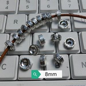 50 pcs Antique Silver Metal Spacer Beads, Nepalese beads ,Tibetan Style Beads, 8x3 mm Metal Spacer, DIY Bracelet Spacer, Findings. B255