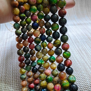 Smooth Multicolor Tiger Eye Beads, Gemstone Round Beads, 6 - 12mm To Choose From, DIY Bracelet Beads, Jewelry Making, 15&quot; Full Strand. A524
