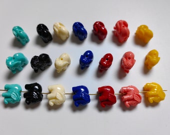 11x14 mm 3D Resin Elephant Beads, Coral Elephant Beads, Animal Beads, Lucky Elephant Beads, 20 - 50 pcs To Choose From, DIY Jewelry Supply