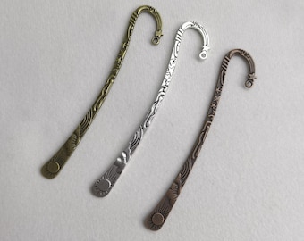 5~10pcs Metal Sun and Stars Pattern Bookmarks Blank, 22x122mm Double Sided Elegant Bookmark, Bookmark Bases, DIY Jewelry, C719