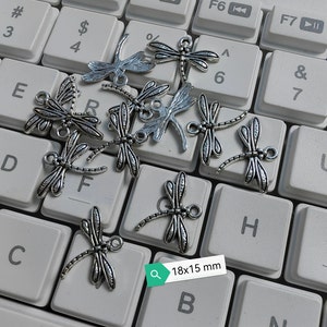 50 - 100pcs Metal Dragonfly Charms, Antiqued Silver Dragonfly Charms, 18x15 mm Insect Charms, Dragonfly Jewelry, DIY Jewelry, Findings, C209