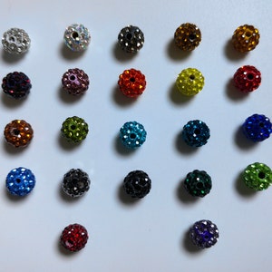 8mm Polymer Clay Rhinestone Beads, 24 Colours Disco Ball Beads, Pave Disco Ball Beads, Shiny Bling Disco Beads, 30 - 100pcs Optional, B542