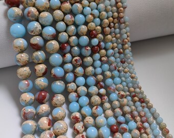 1 Full Strand Smooth Impression Jasper Round Beads, 4mm 6mm 8mm 10mm Gemstone Beads, Bracelet Beads, Stones Beads, Jewelry Making, A070