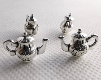 20pcs 3D Teapot Charms, Antique Silver Teapot Charms, Gifts for Tea Lovers, DIY Jewelry Supply ,17x12 mm, Findings