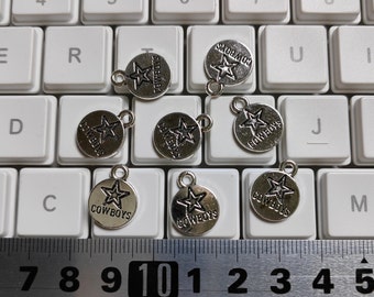 30 or 50pcs Double Sided Cowboys Charms, Antique Silver Metal Cowboys Charms, 12x16mm Quote Charms, DIY Jewelry Supply, Findings, C051