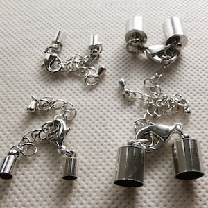 10 Sets Lederenden Verschluss, runde Lederschnur Verschluss, 7,5 mm 3,5 mm Innendurchmesser bietet Optionen. Armbandverschluss, Armbandendverschluss