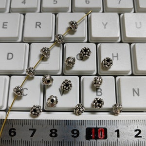 50pcs Antique Silver Lotus Spacer Beads, Buddhism Beads, 5x4 mm Lotus Flower Beads ,Nepalese Beads, Lotus Jewelry, DIY Jewelry Making, B288