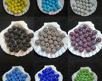 4mm 6mm Polymer Clay Rhinestone Beads, Pave Disco Ball Beads, Rhinestone Disco Balls Beads,  30 - 300 pcs Optional , Findings, B532