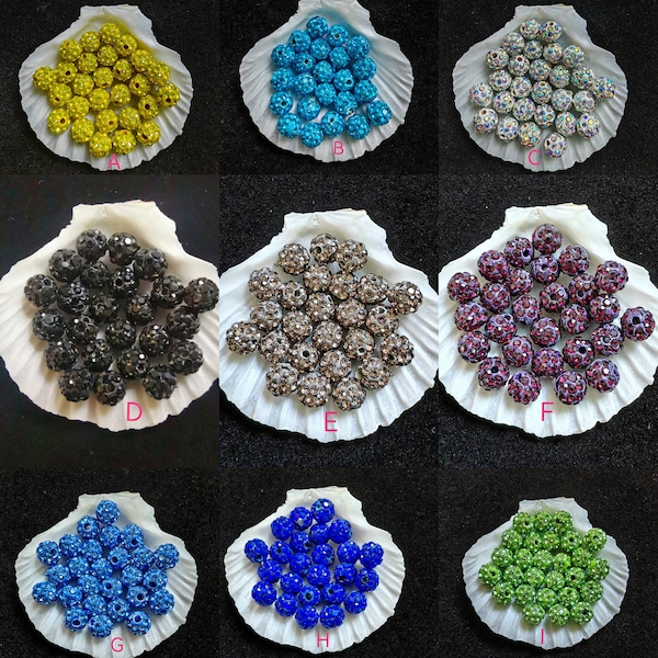 4 mm 6 mm, Perles en pâte polymère et strass, Perles boules disco pavées, Perles boules disco en strass, 30 - 300 pcs en option, Apprêts, B532