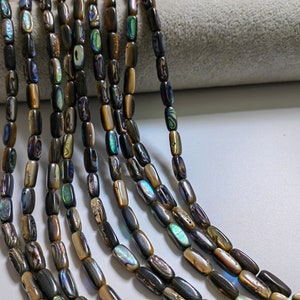 Irregular Abalone Shell Beads, Free Form Tube Paua Shell Beads, 5x12mm Shell Beads, Hole 0.6mm, 15&#39;&#39; Strand, 1 - 3 Strands Optional, B200