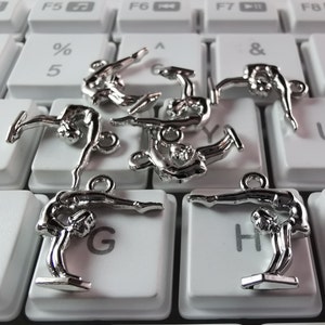 25pcs Double Sided Gymnastics Charms, Gymnastics Girl Charms, Sporting Charms, Metal Sports Jewelry, DIY jewelry supply, 16x17mm, Wholesales