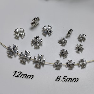 30 or 50 pcs Double Sided Metal Cross Beads, Antique Silver Corss Beads, 8.5mm 12mm Christianism Beads, Hole 1.2mm, DIY Jewelry Making, B497