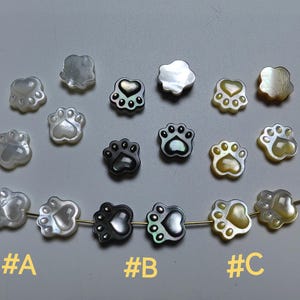 Perlmutt Pfotenabdruck Perlen, 10 x 10 mm MOP Tier Fußabdrücke Perlen, Perlmutt Muschel Tierpfoten Perle, Schmuckherstellung, 2 - 100 Stück Optionen. B679
