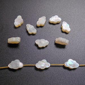 7x11 mm Mother Of Pearl Clouds Beads, Pearl Shell Clouds Beads, White Mop Clouds Beads, Hole 0.7mm. 5 -100 pcs Quantity Options. B330