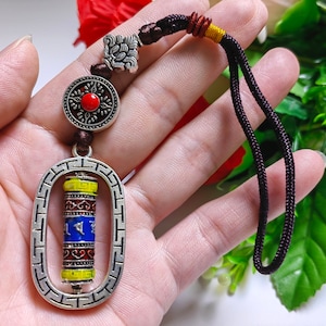 1 - 5pcs Six Words Mantra Prayer Wheel Lanyard Keychain, Buddhist Prayer Wheel & Vajra Protection Zipper Charm, Rearview Mirror Charm, C575