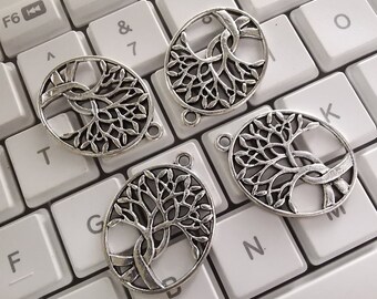 20pcs Antique Silver Hollowed-Out Life Of Tree Charms, 23X31mm Plant Pendants, Luck Life Tree Charms, DIY jewelry supply, Findings, C294