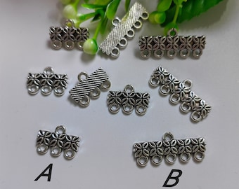 30pcs Antique Silver Multi Strand Connectors,  Layered Necklace Detangler Clasp, Multi Link Necklace Connectors, Multi Strand Ends, C541