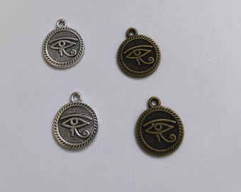 30pcs Double Sided Eye Of Horus Charms, Antique Silver . Bronze Eye Of Ra Charms, 15x18mm Eye Of Horus Medallion Charms, DIY Jewelry, C308