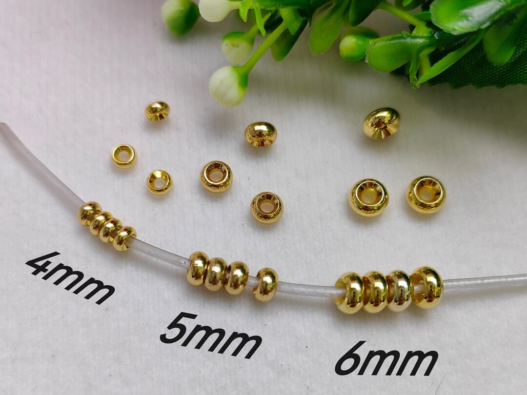thumbnail image 2 of 300 Pcs 3mm Gold Plated Round Smooth Metal Spacer Beads – Jewelry Findings Craft A11 2 of 5