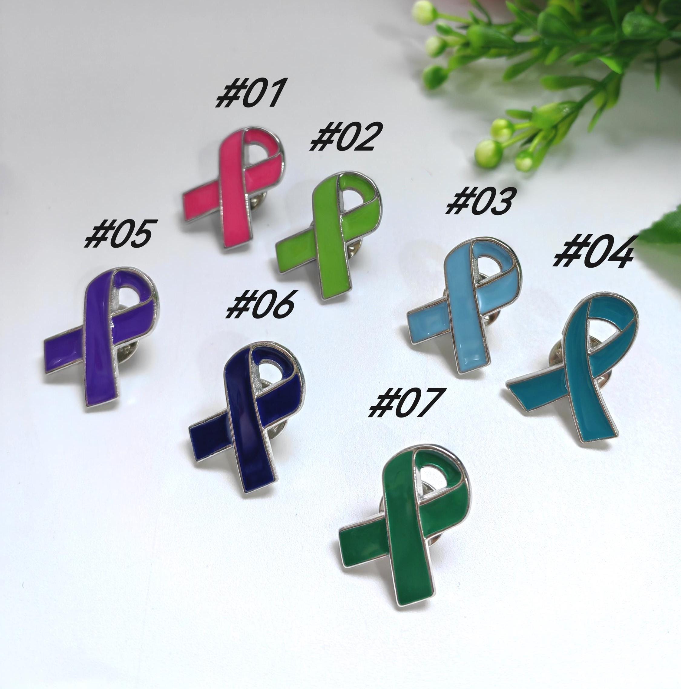 18x25mm Enamel Ribbon Lapel Pin, 7 Colours Awareness Ribbon Lapel ...