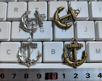 20 pcs Double Sided Metal Anchor Charms, 20x25mm  Antique Silver .  Bronze Nautical Charm, Ocean Charm, DIY Jewelry Supply, Findings, C307