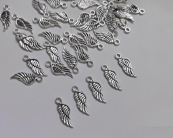 20 Pezzi - Pendenti Con Ciondoli In Argento Tibetano Con Ali D'angelo Gioielli Fata Spiritosa L133 - Italia - Foto 4