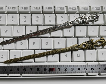 5 or 10Pcs Metal Hair Stick, 16x158mm Double Sided Elegant Motif Hair Picks, Antique Silver . Antique Bronze, Large Hair Stick, H002