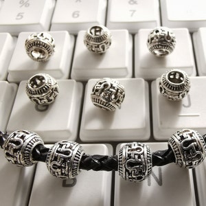 20pcs  Antique Silver Large Hole Spacer Beads, Metal Spacer Beads, Nepalese beads,Tibetan Style Beads, 8x7mm, DIY Jewelry,Findings,Wholesale