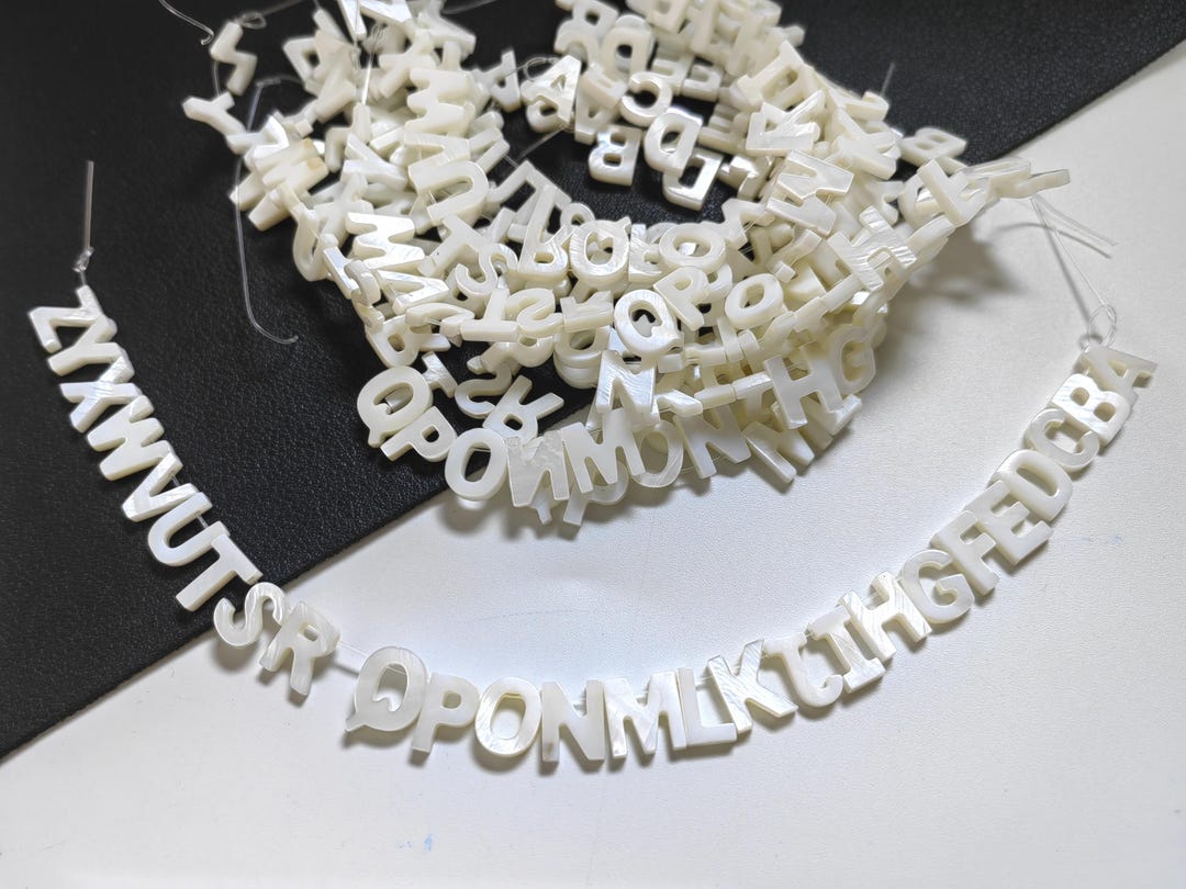 1 Set (A - Z) Whole Alphabet , Freshwater Shell Alphbet Beads, A - Z ...