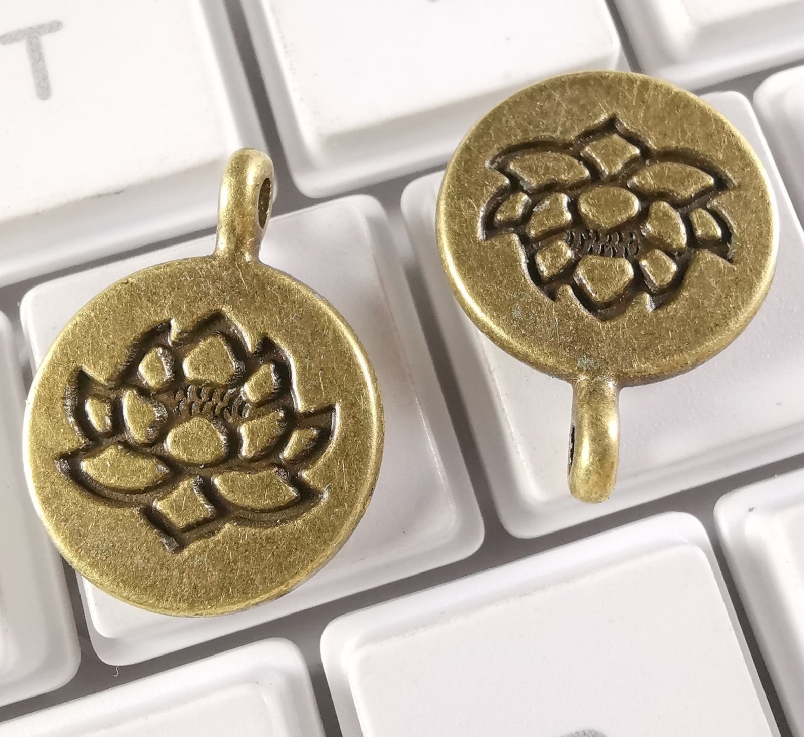 30 Pcs Double Sided Lotus Charms buddhism Charms lotus Etsy