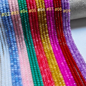 4x2mm Faceted Rondelle Jade Beads, 9 Colours Gemstone Beads, Stone Beads, DIY Bracelet Spacer, 14&quot; Full Strand, 1 - 5 Strands Optional, A601
